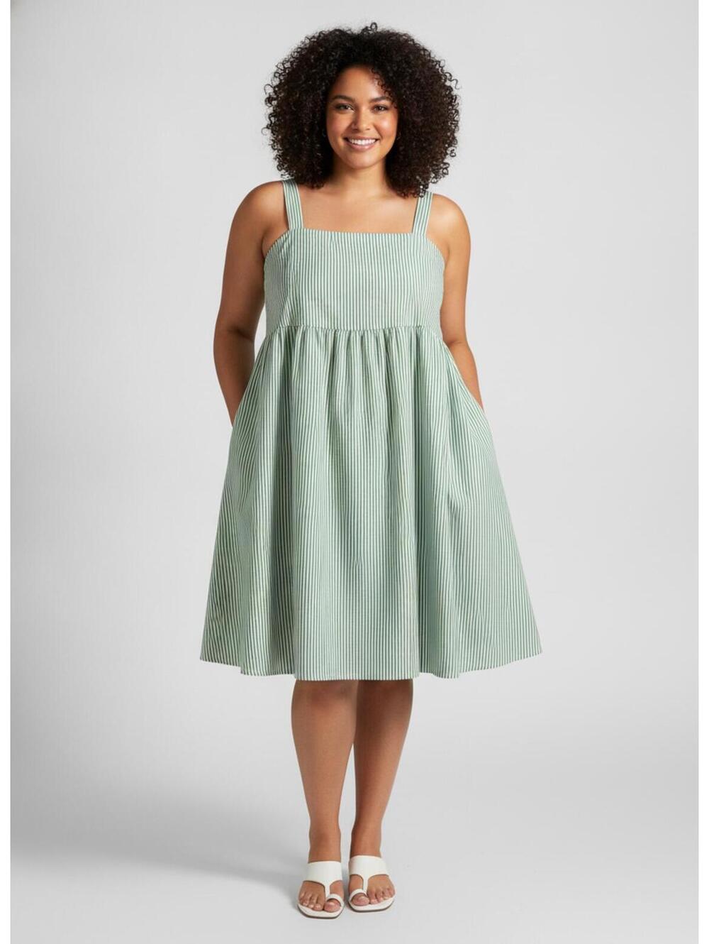 Ava & Viv Mint Green and White Striped Maxi Dress